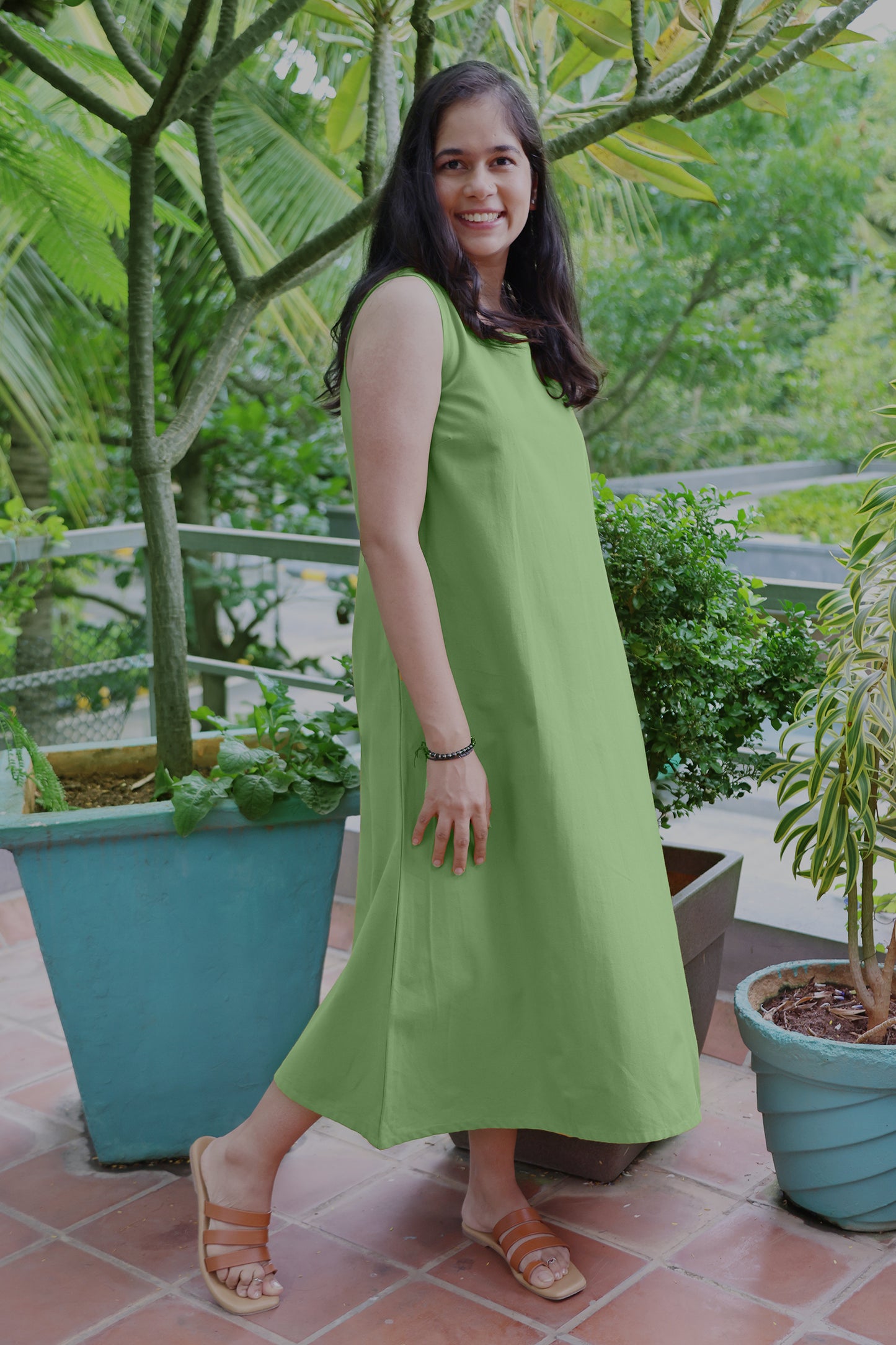 Sage Green Sleeveless Maxi Dress