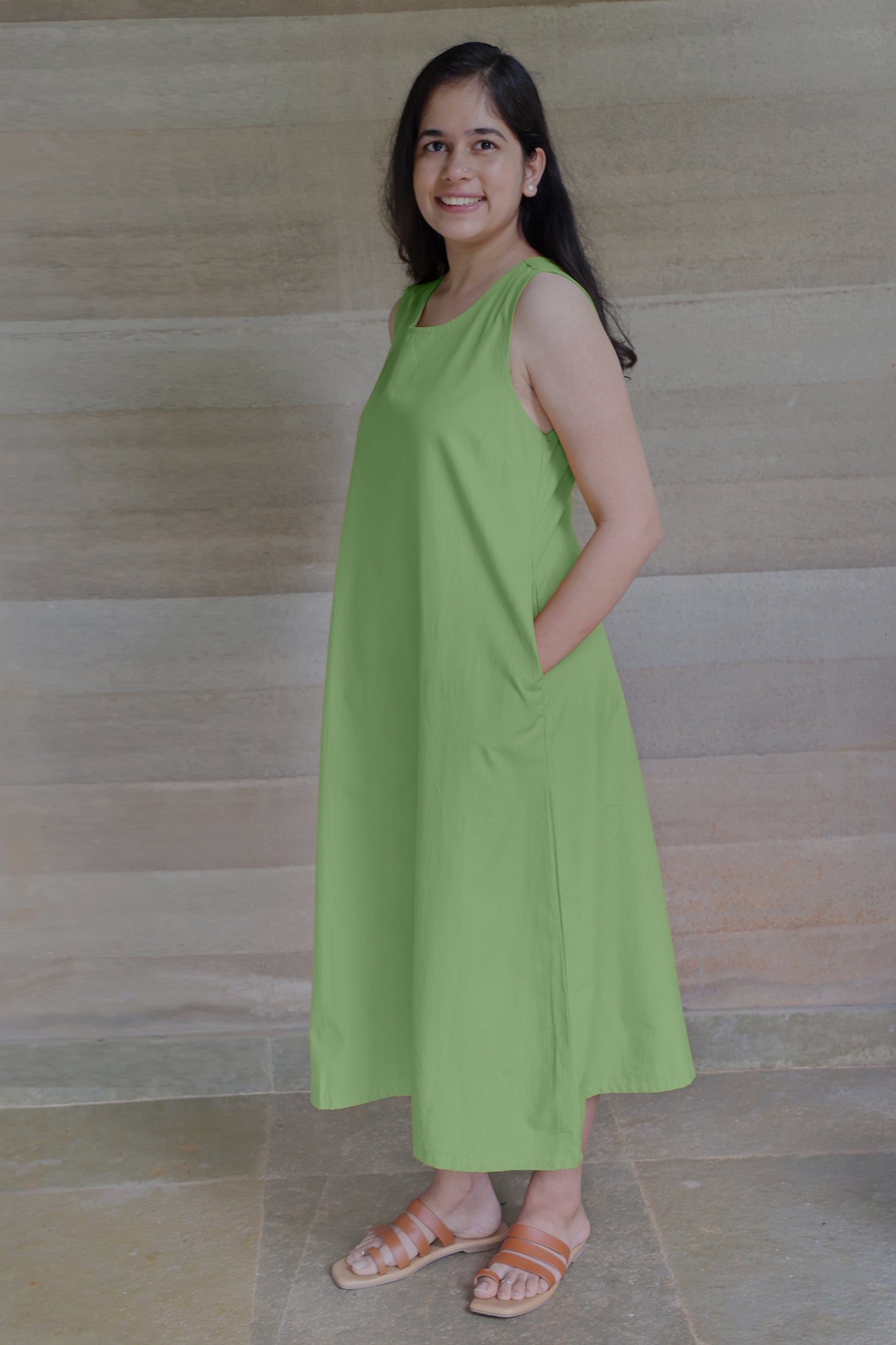 Sage Green Sleeveless Maxi Dress