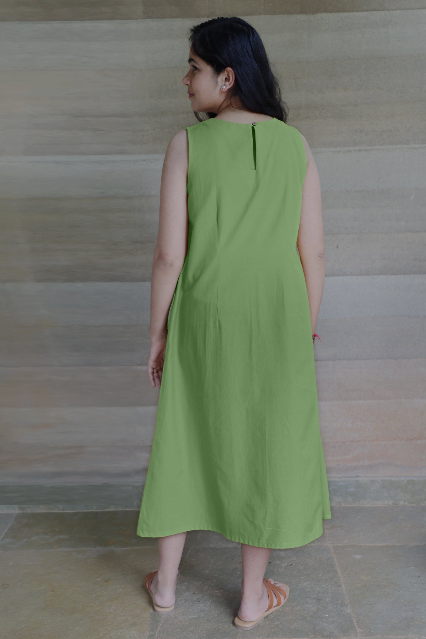 Sage Green Sleeveless Maxi Dress
