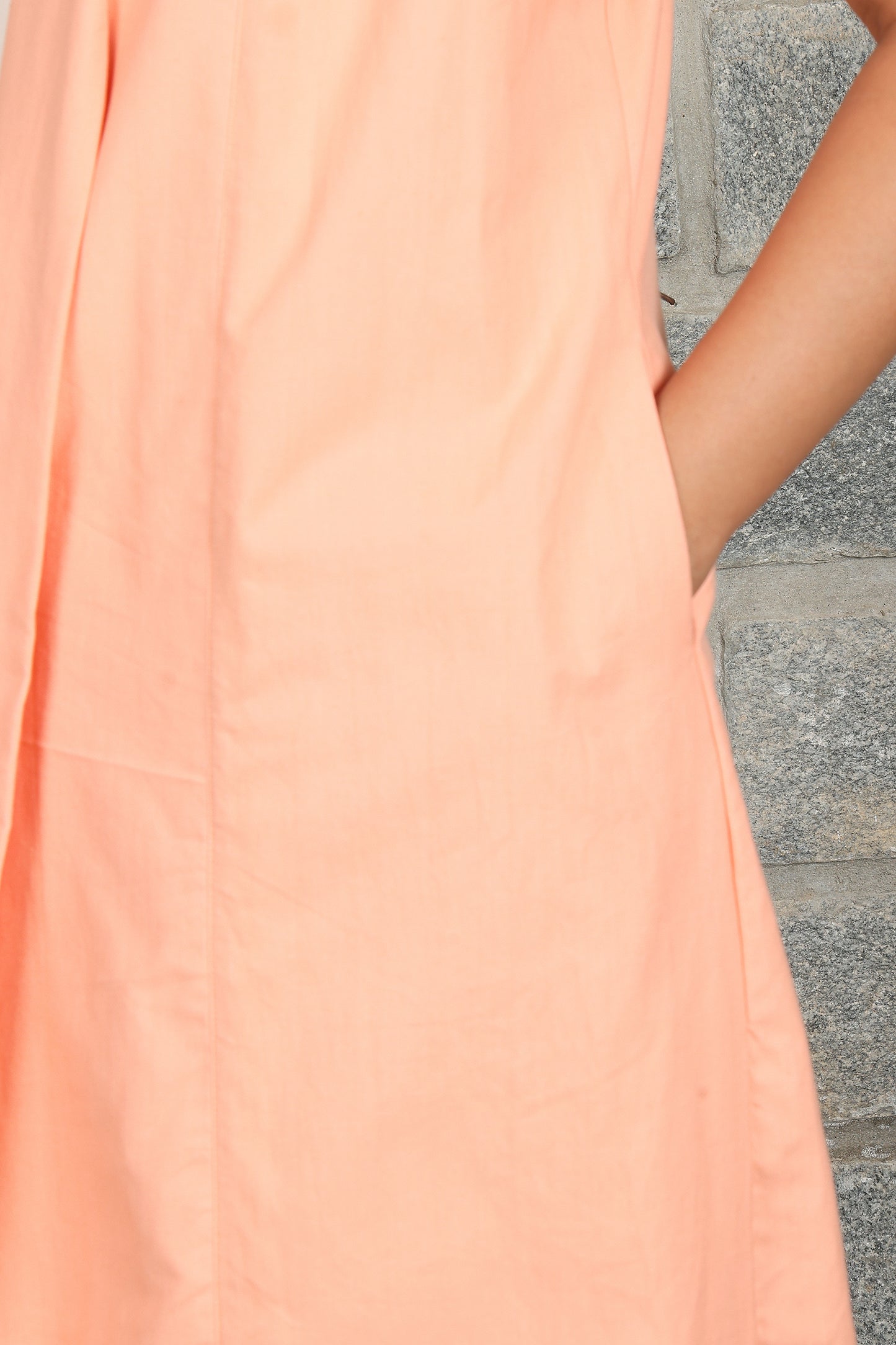 Pink Peach Medium Weight Cotton Sleeveless Shrug