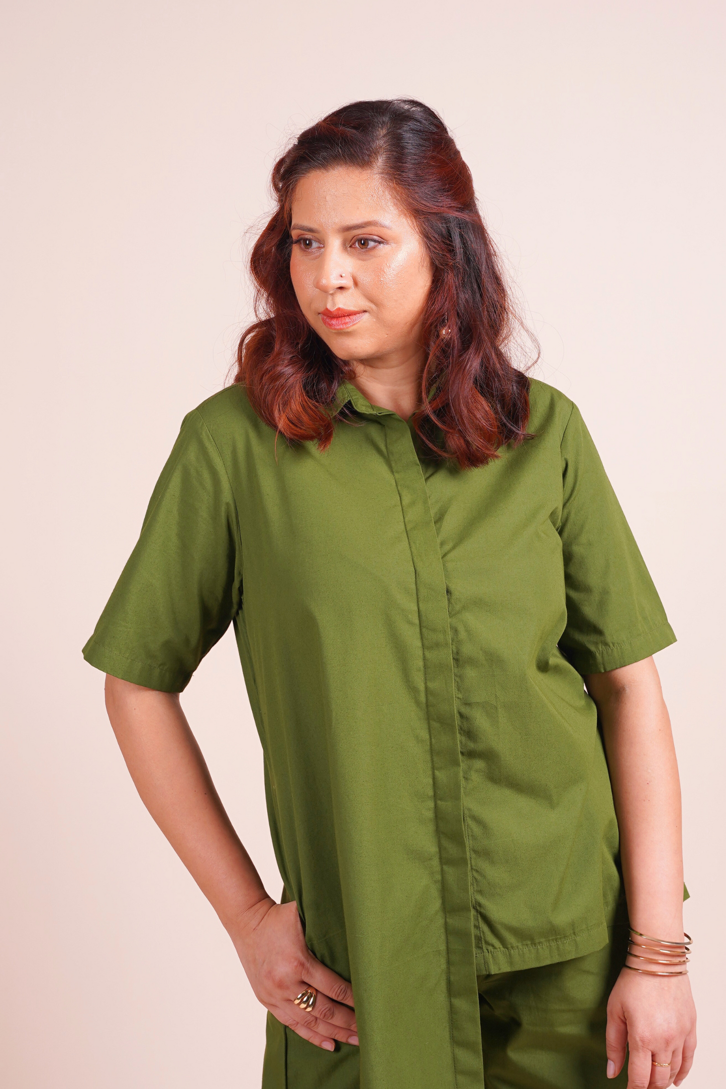 Lime Shift Assymetric Tunic Shirt