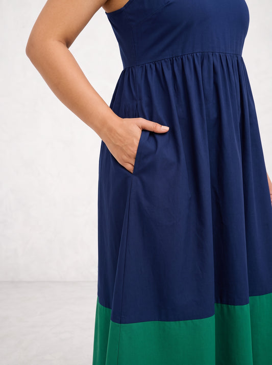 Navy & Green Equinox Dress
