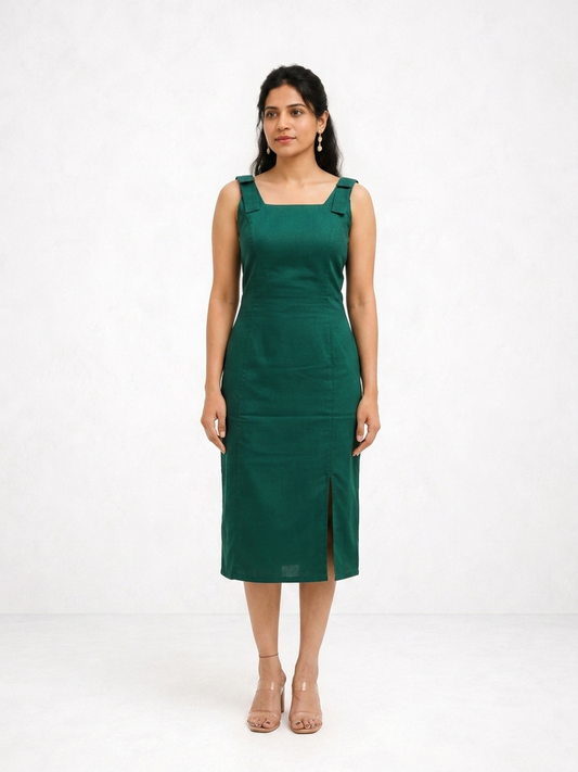 Myrtle Green Muse Slit Dress