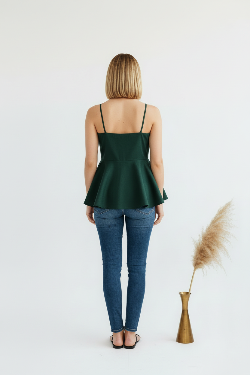 Myrtle Green Peplum Top