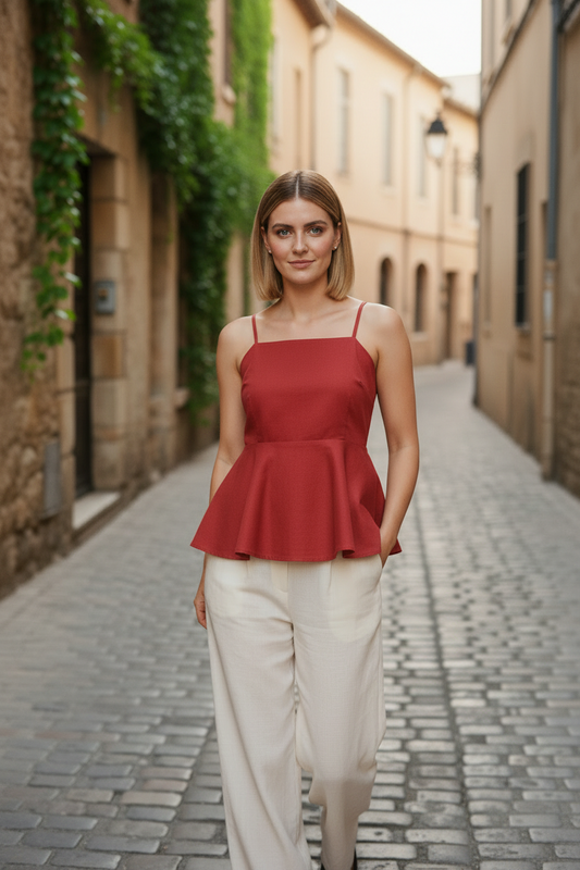 Red Peplum Top
