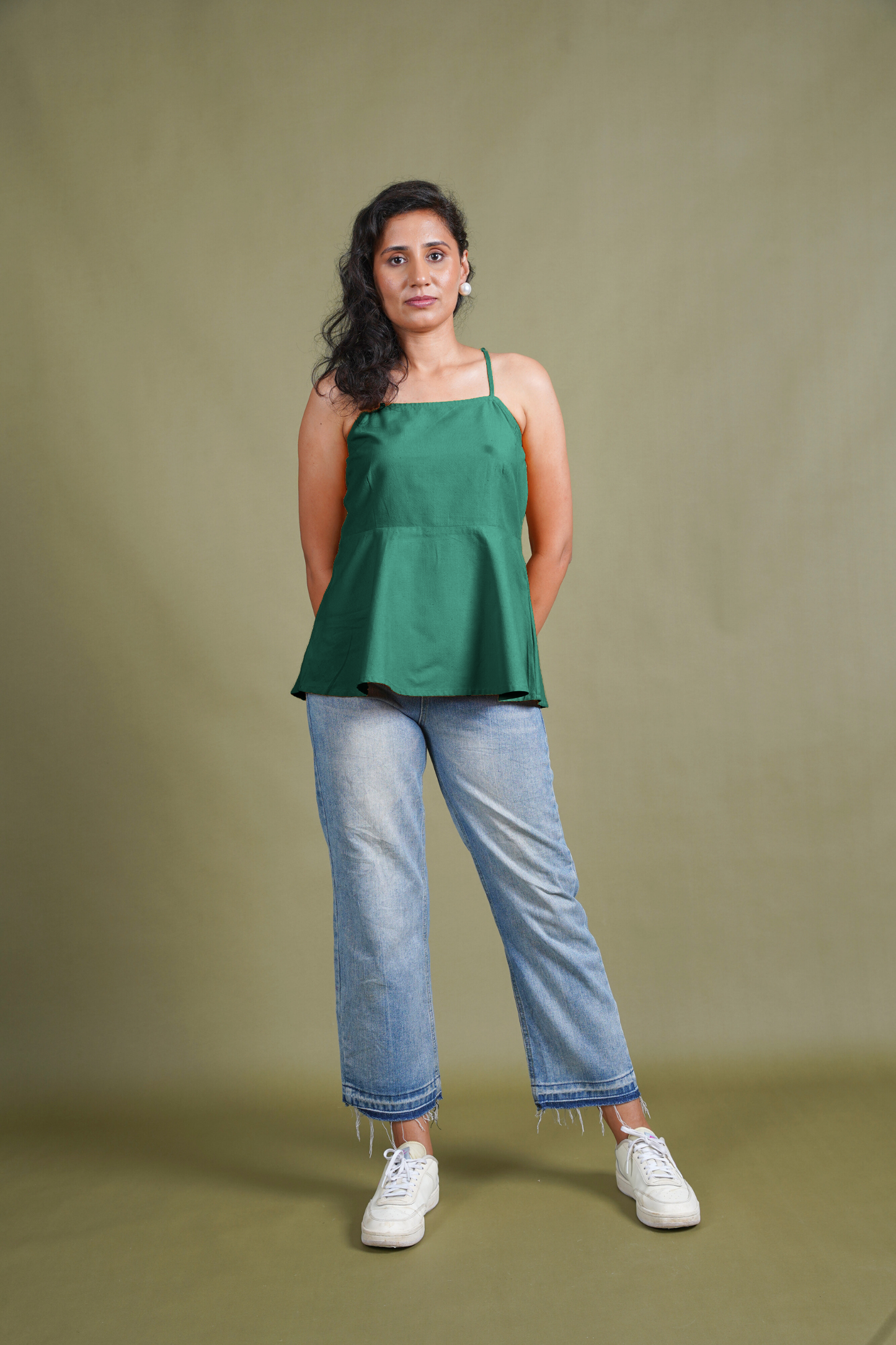 Myrtle Green Peplum Top