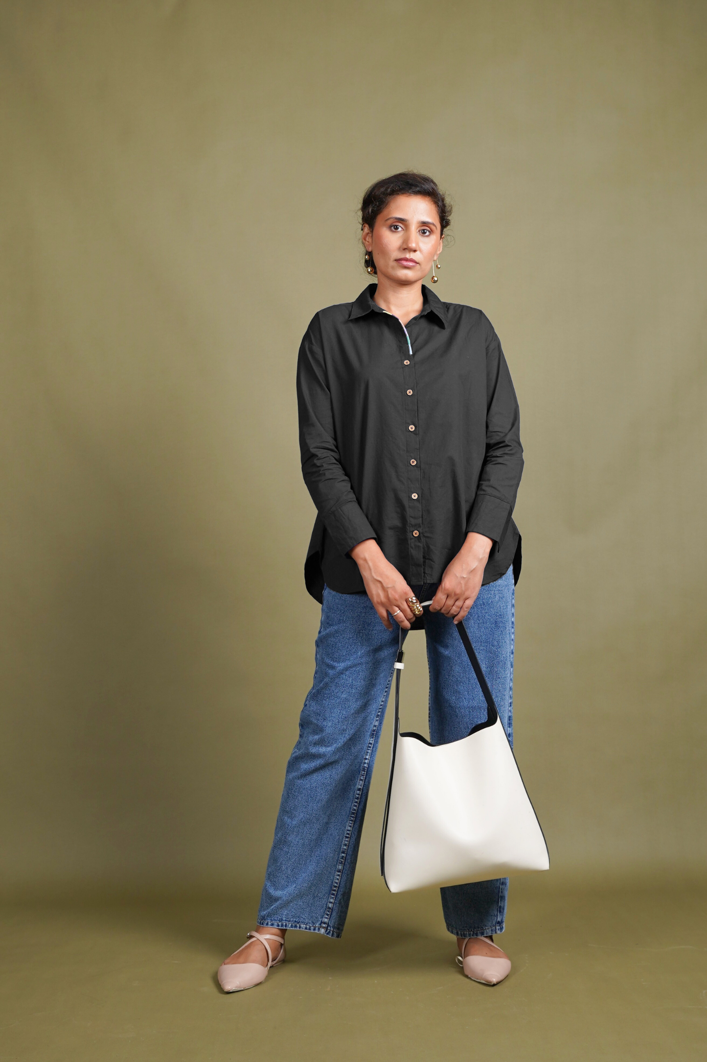 Embroidered Black Luxe Timeless Style Shirt