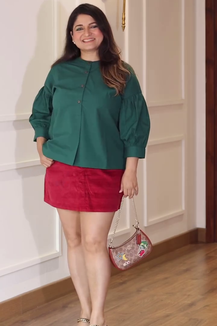 Myrtle Green Pleat Charm Top