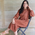 Tiered fine Cotton Brown Dress