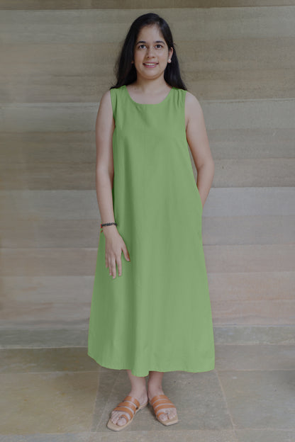 Sage Green Sleeveless Maxi Dress