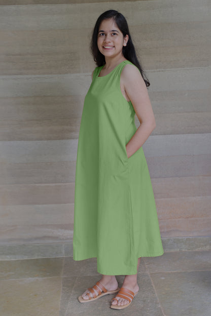 Sage Green Sleeveless Maxi Dress