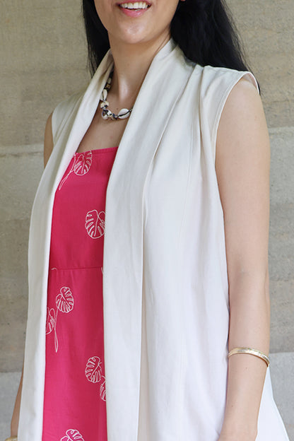 Viva Magenta Medium Weight Cotton Sleeveless Shrug