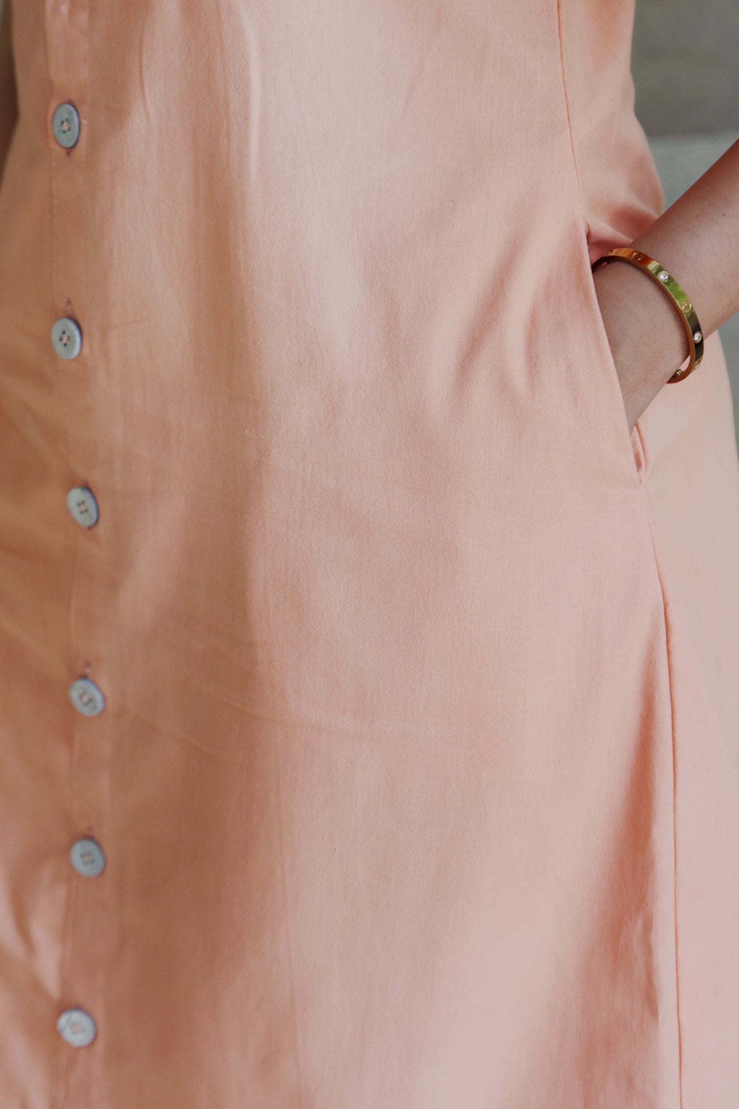 Square Neck A Line Dress in Monotone Solid Viva Magenta