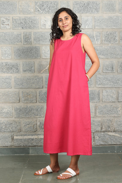 Viva Magenta Sleeveless Maxi Dress