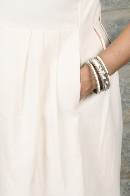 Round Neck Sleeveless Pleated Kora Dress