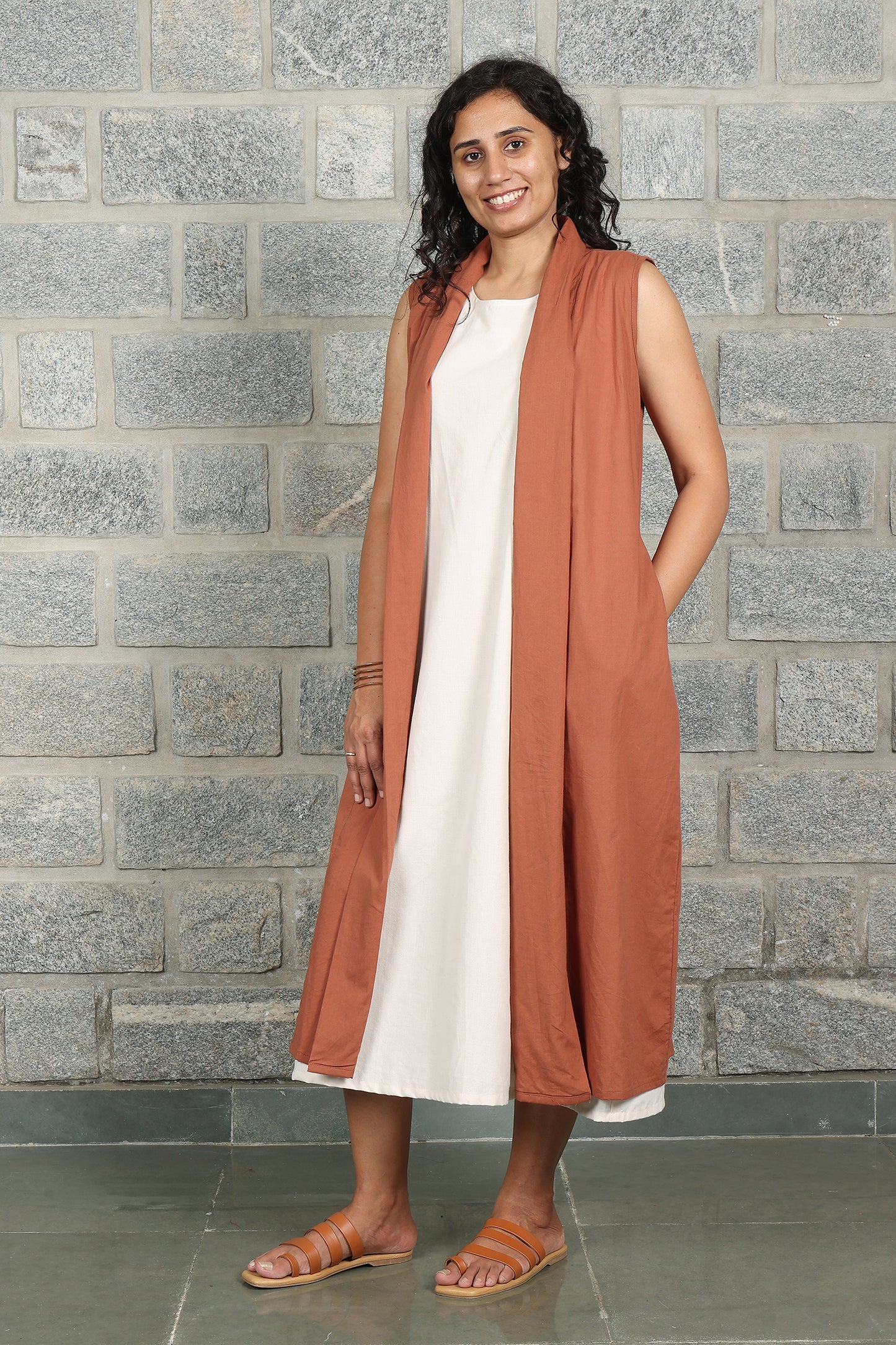 Indigo Blue Light Weight Cotton Sleeveless Shrug