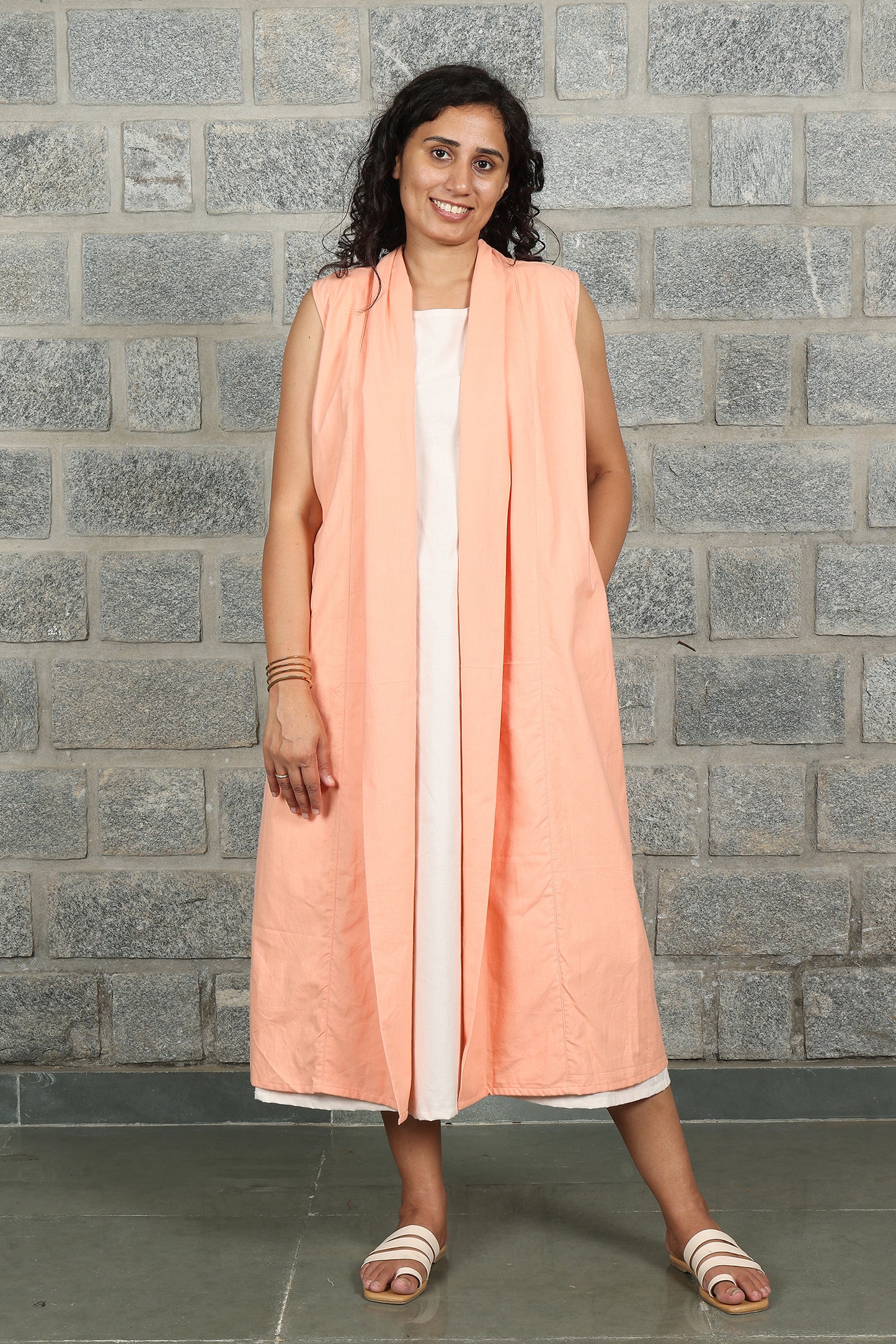 Viva Magenta Medium Weight Cotton Sleeveless Shrug