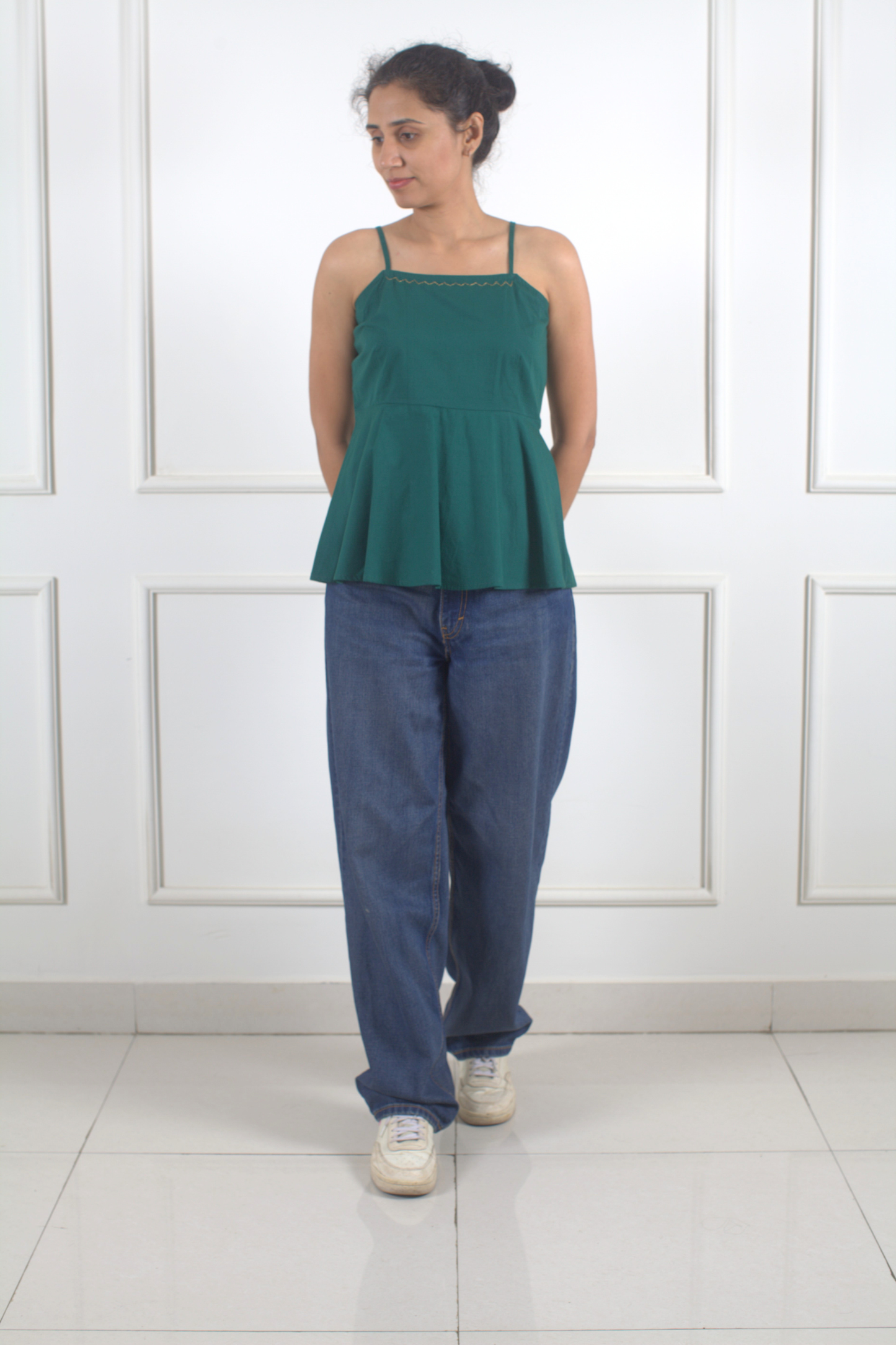 Myrtle Green Peplum Top