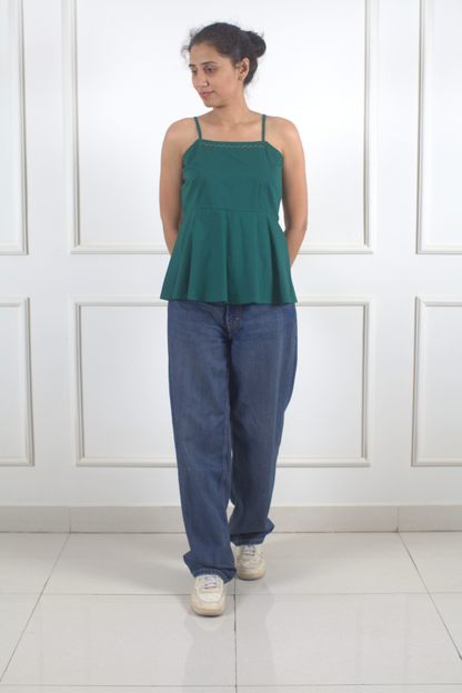 Myrtle Green Peplum Top