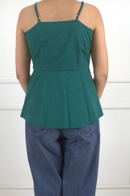 Myrtle Green Peplum Top