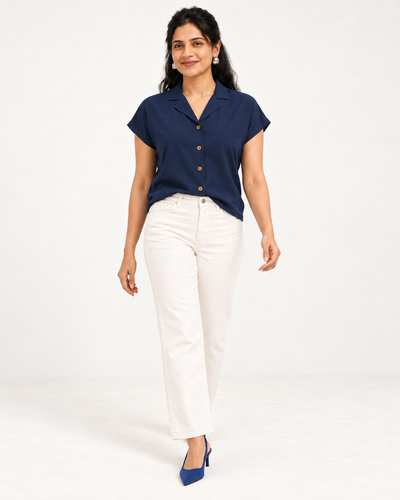 Twilight Blue Notch Collar Shirt
