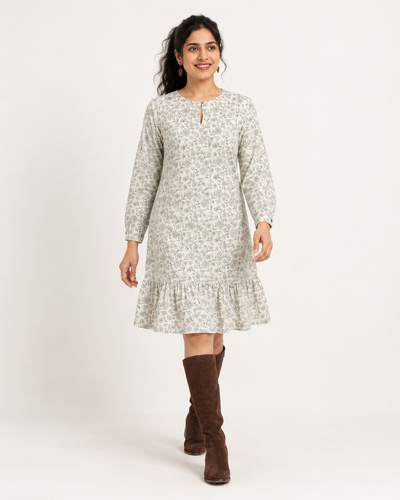 Off-White Tiered A-Line Dress