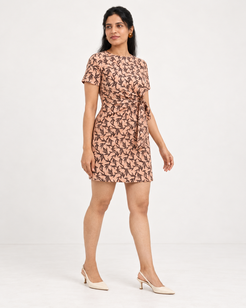 The Brown Autumn Waist Knot Dress