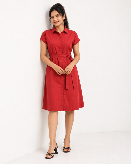 Authority In Motion Red dress | Bold Pear Shape Essential