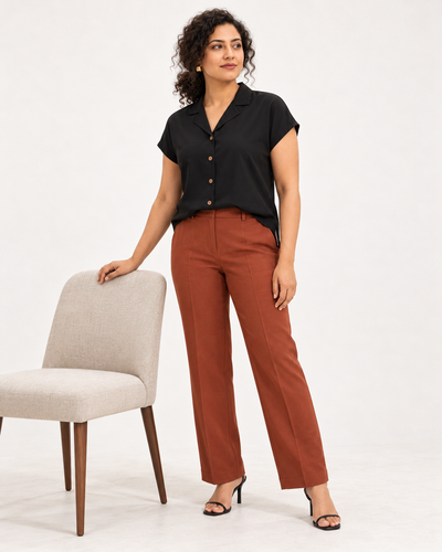Midnight Black Notch Collar Shirt