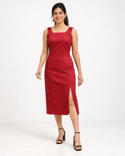 Red Muse Slit Dress