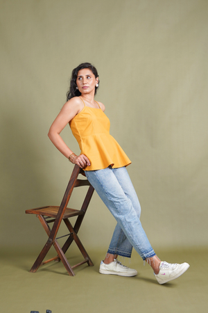 Marigold Bloom Peplum Top