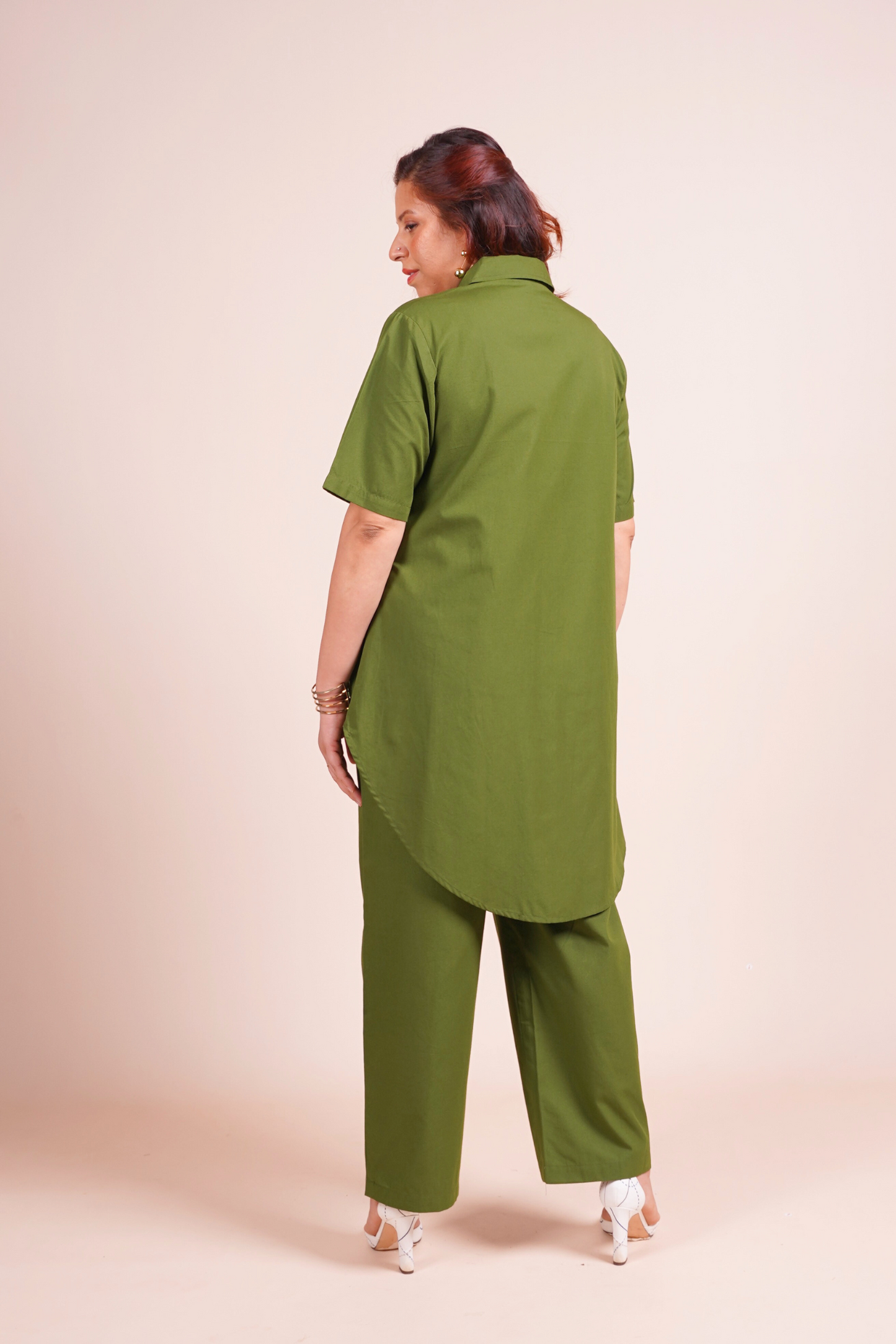 Lime Shift Assymetric Tunic Shirt