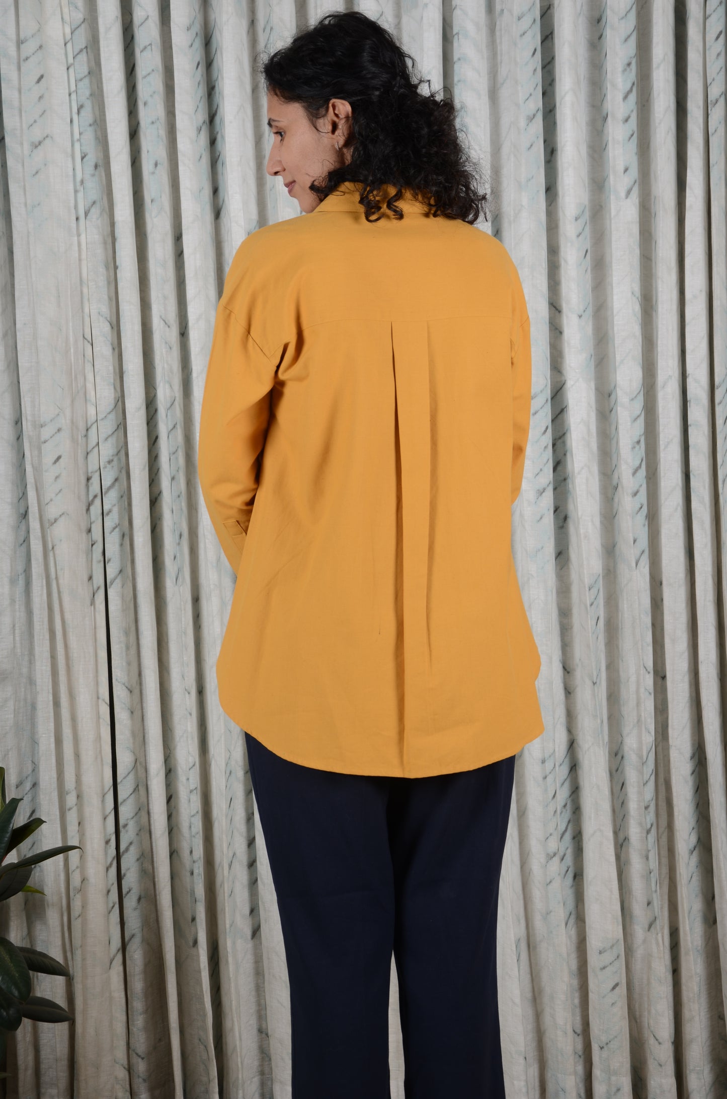 Embroidered Ochre Luxe Timeless Style Shirt