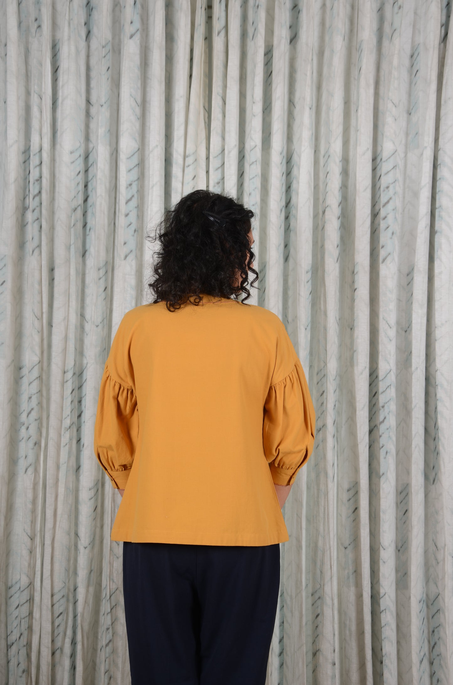 Ochre Pleat Charm Top