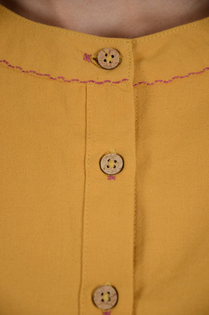 Ochre Pleat Charm Top