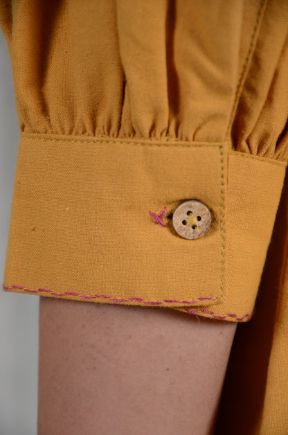 Ochre Pleat Charm Top