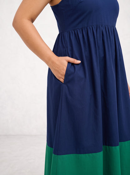 Navy & Green Equinox Dress