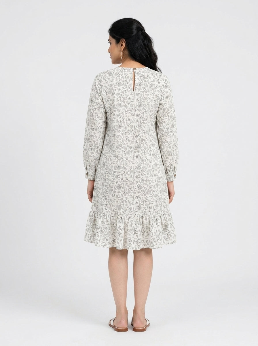 Off-White Tiered A-Line Dress