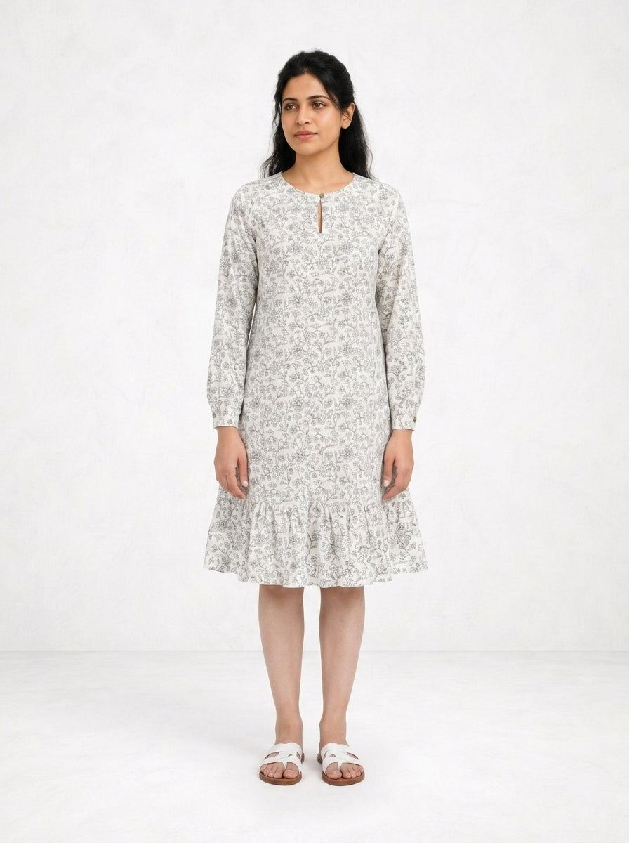 Off-White Tiered A-Line Dress