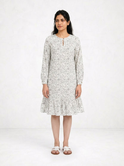 Off-White Tiered A-Line Dress