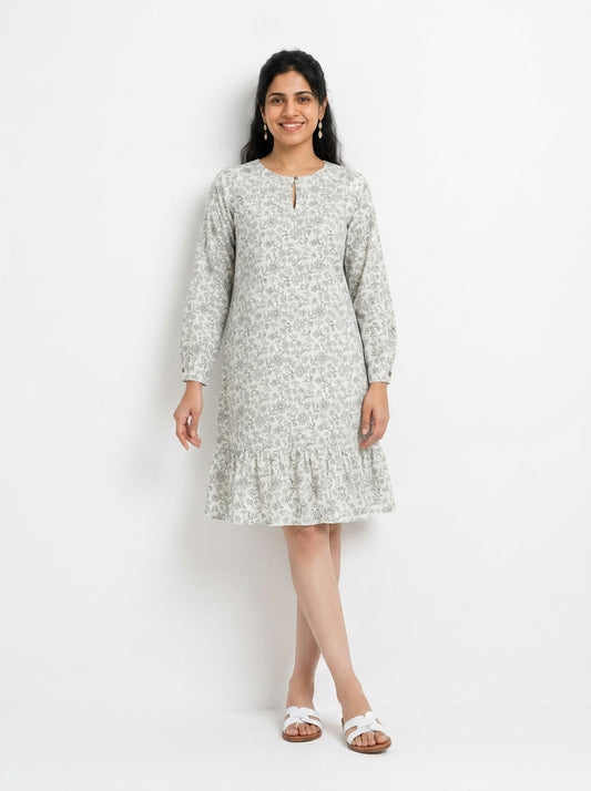 Off-White Tiered A-Line Dress