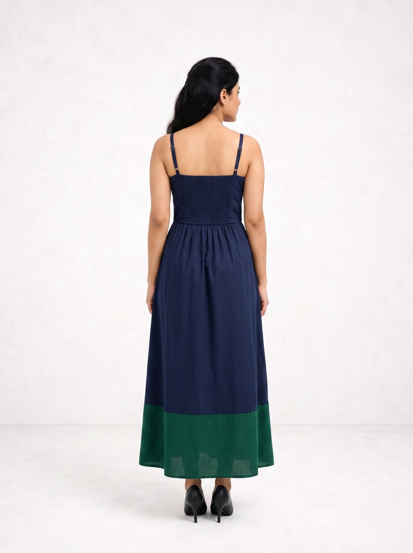 Navy & Green Equinox Dress
