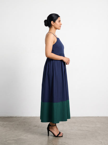 Navy & Green Equinox Dress