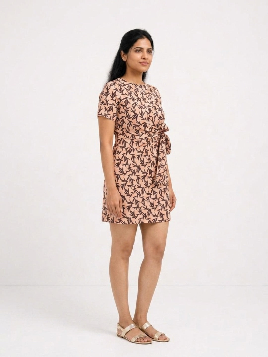 The Brown Autumn Waist Knot Dress
