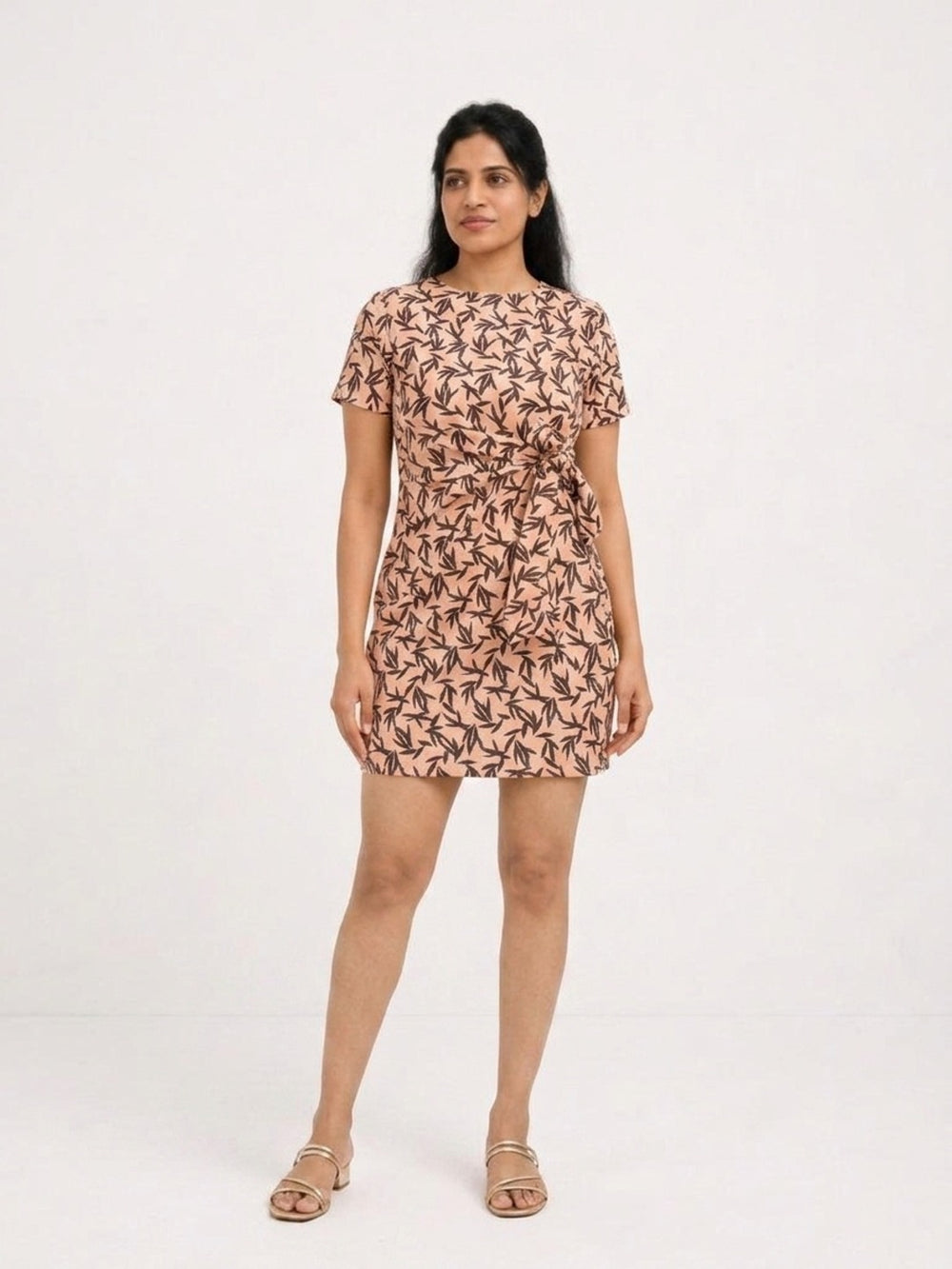 The Brown Autumn Waist Knot Dress