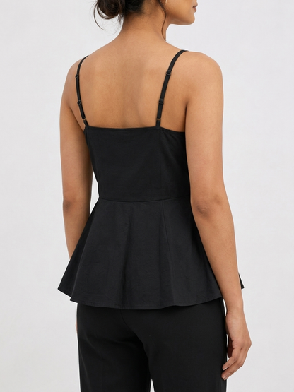 Black Peplum Top