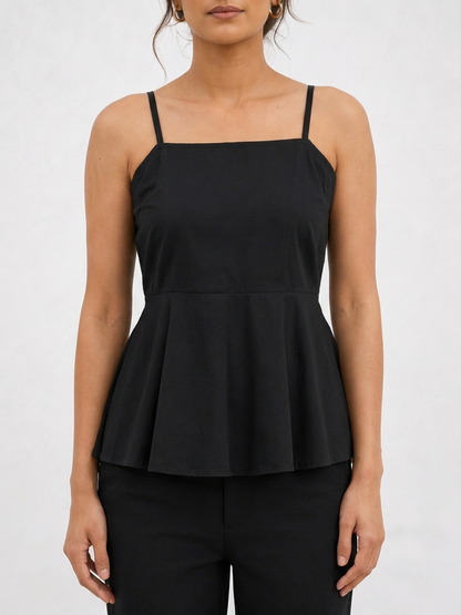 Black Peplum Top