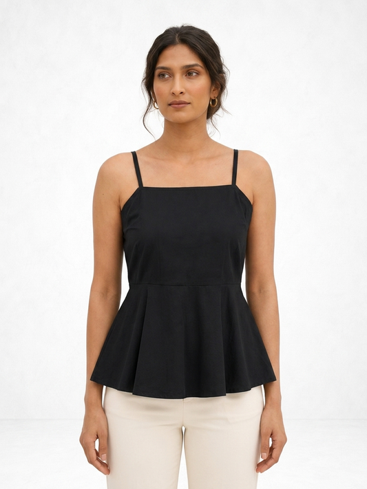 Black Peplum Top