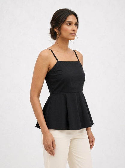 Black Peplum Top