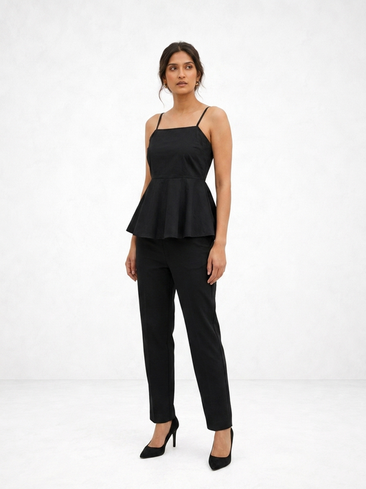 Black Peplum Top
